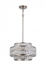 Lit Up Lighting LIT7432SN-CRY - 16" 4xE26 60 W Pendant in satin nickel finish